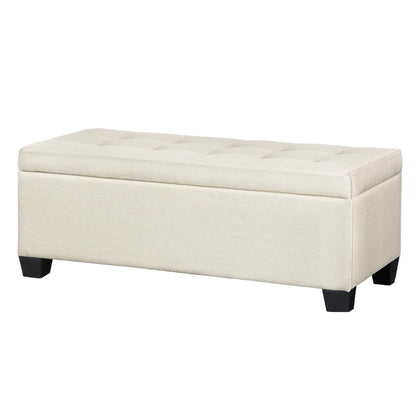 Storage Ottoman Blanket Box 97cm Linen - Beige