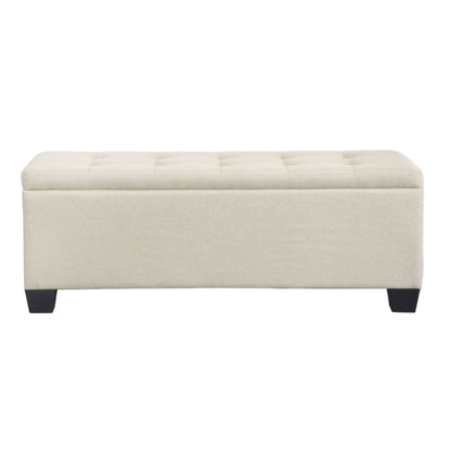 Storage Ottoman Blanket Box 97cm Linen - Beige