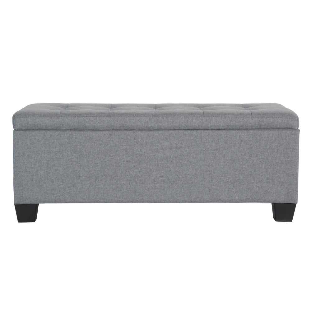 Storage Ottoman Blanket Box 97cm Linen - Grey