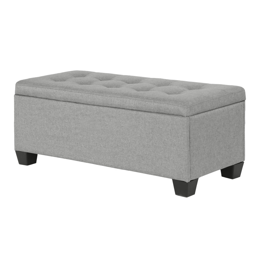 Storage Ottoman Blanket Box 97cm Linen - Light Grey