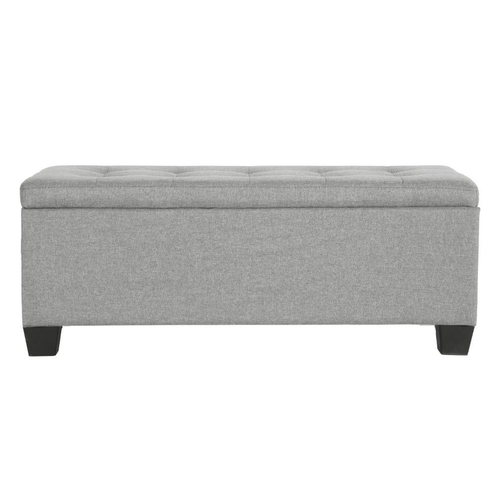 Storage Ottoman Blanket Box 97cm Linen - Light Grey