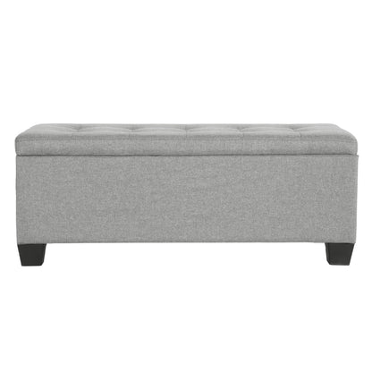 Storage Ottoman Blanket Box 97cm Linen - Light Grey