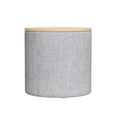 Storage Ottoman Blanket Box 40cm Linen Round - Grey