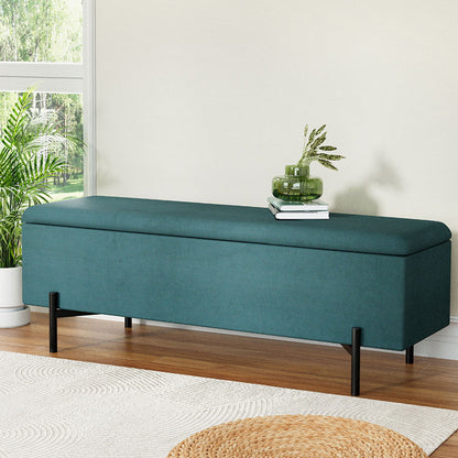 Storage Ottoman Blanket Box 140cm Velvet - Green