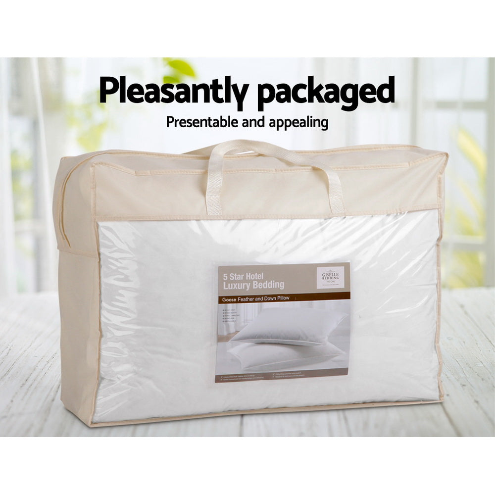 Goose Feather Down Pillow Twin Pack