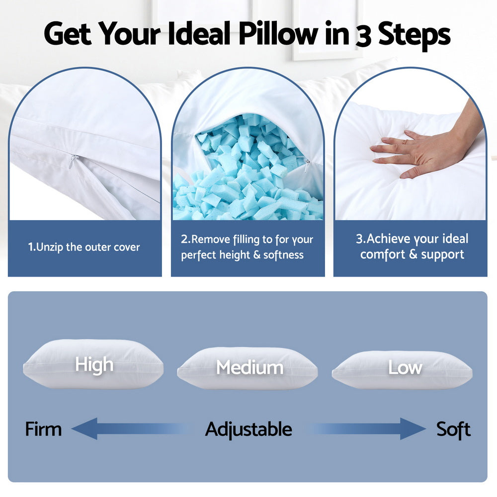 Giselle Shredded Memory Foam Pillow - Twin Pack