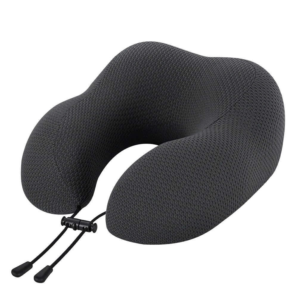 Memory Foam Travel Neck Pillow - Black