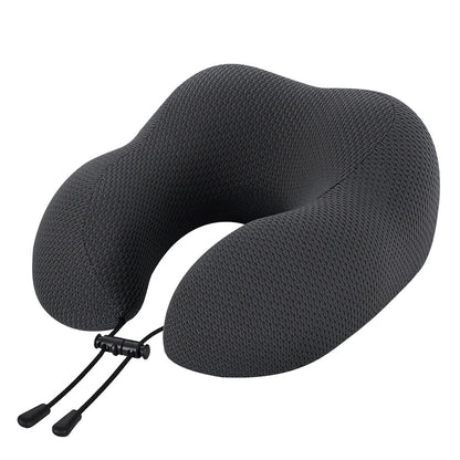 Memory Foam Travel Neck Pillow - Black