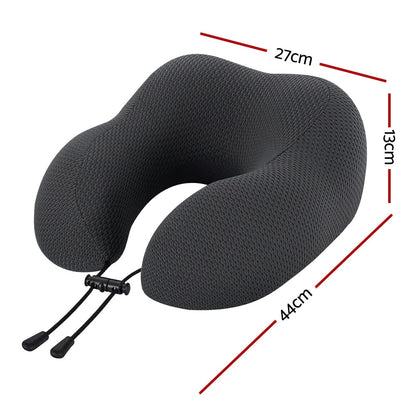 Memory Foam Travel Neck Pillow - Black