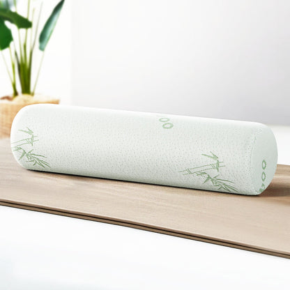 Memory Foam Neck Roll Pillow with Bamboo Cover