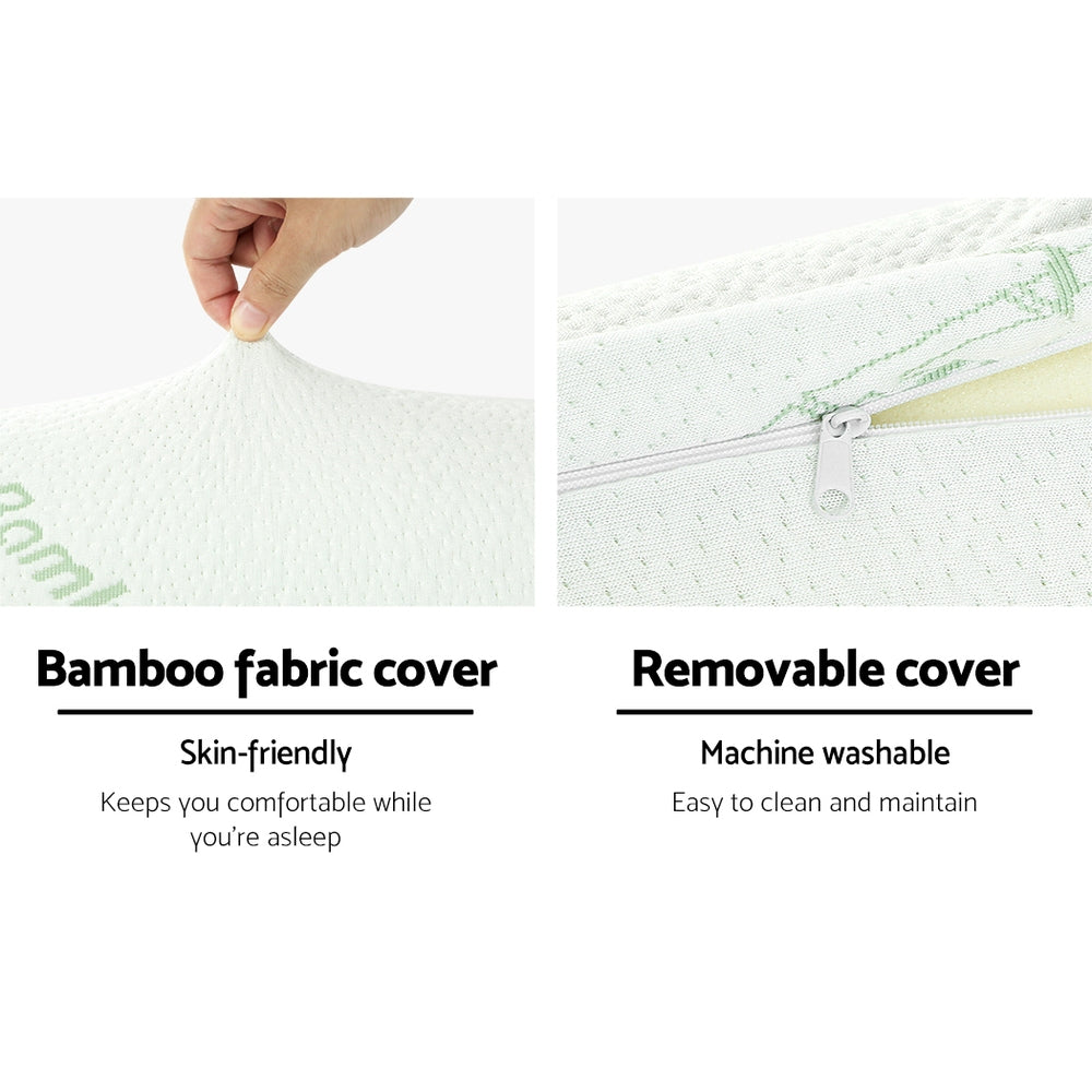 Memory Foam Neck Roll Pillow with Bamboo Cover