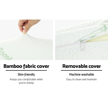 Memory Foam Neck Roll Pillow with Bamboo Cover