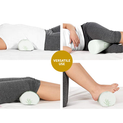 Memory Foam Neck Roll Pillow with Bamboo Cover