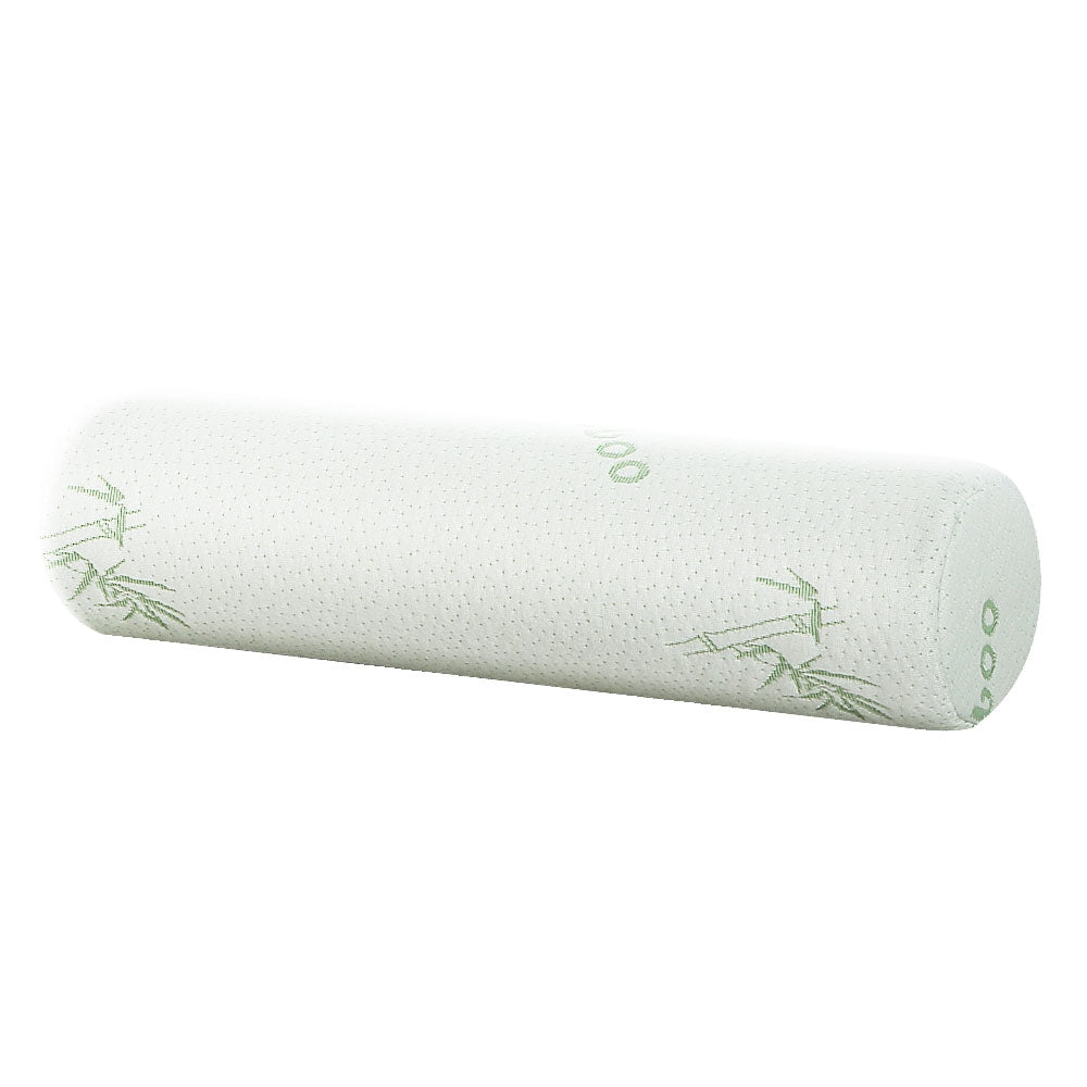 Memory Foam Neck Roll Pillow with Bamboo Cover