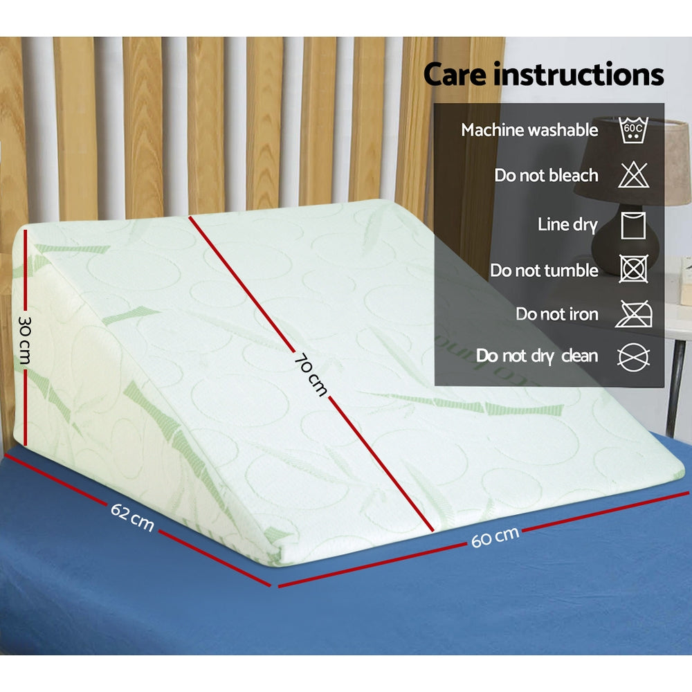 Wedge Pillow with Bamboo Cover Twin Pack