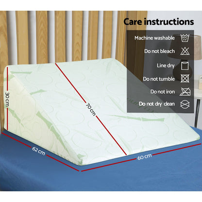 Wedge Pillow with Bamboo Cover Twin Pack