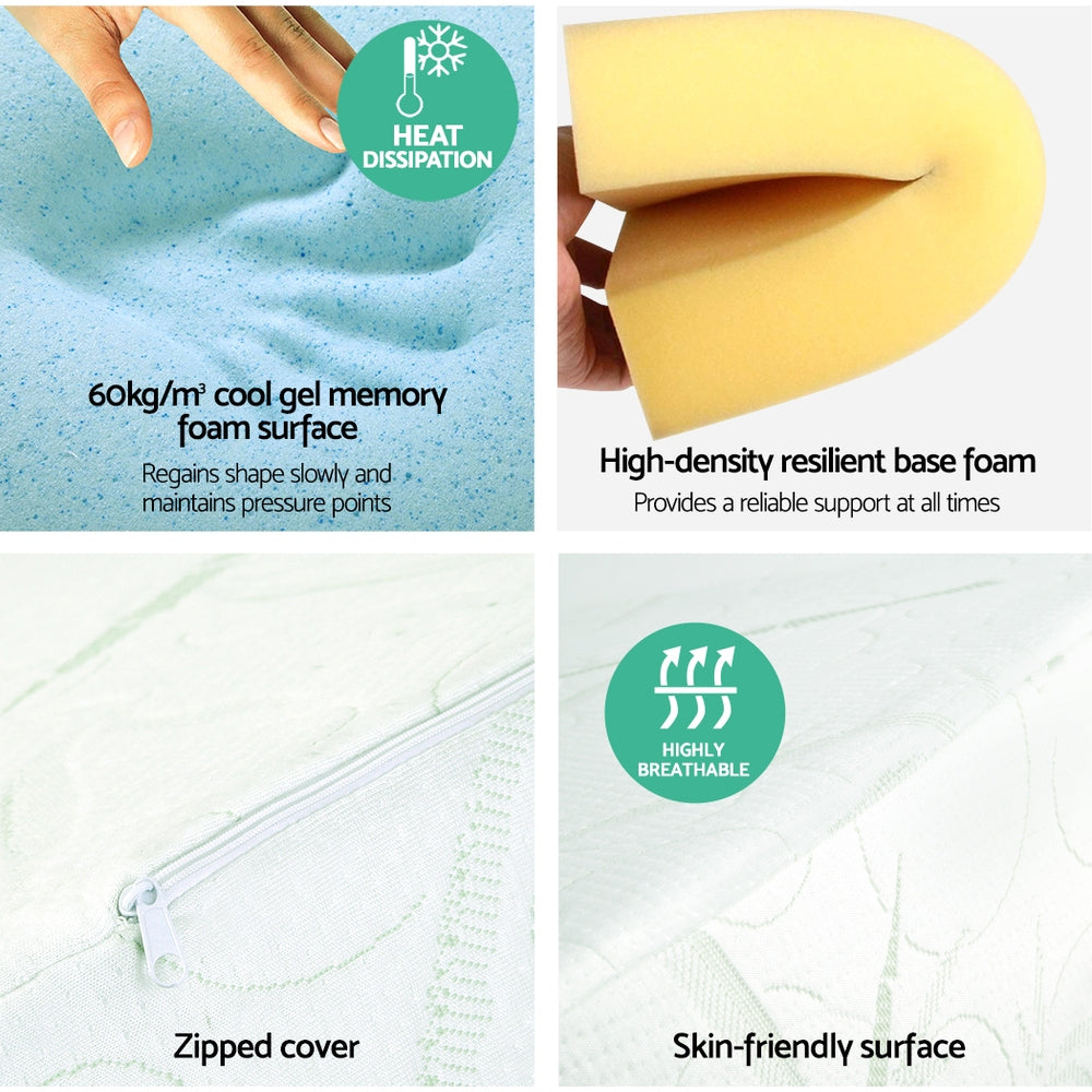 Wedge Pillow with Bamboo Cover Twin Pack