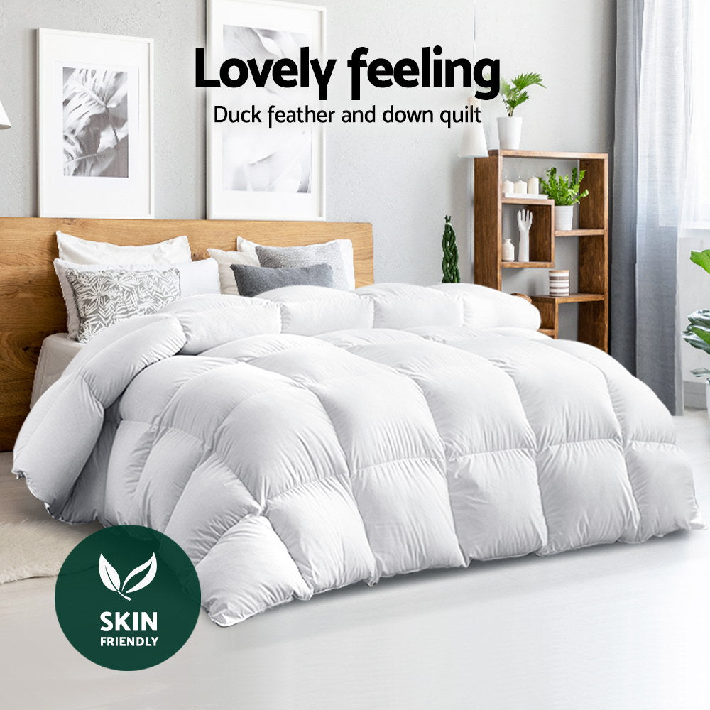 700GSM Duck Down Feather Quilt Duvet Doona Winter Blanket - Double