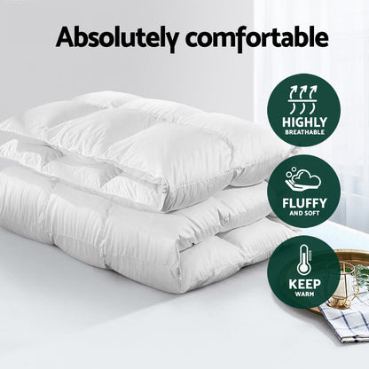 700GSM Duck Down Feather Quilt Duvet Doona Winter Blanket - Double