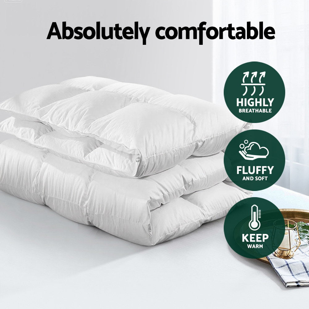 700GSM Duck Down Feather Quilt Duvet Doona Winter Blanket - Single