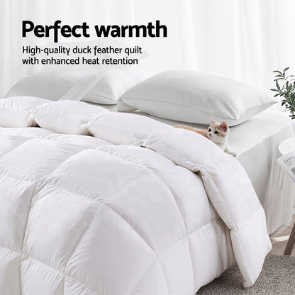 700GSM Duck Down Feather Quilt Duvet Doona Winter Blanket - Single