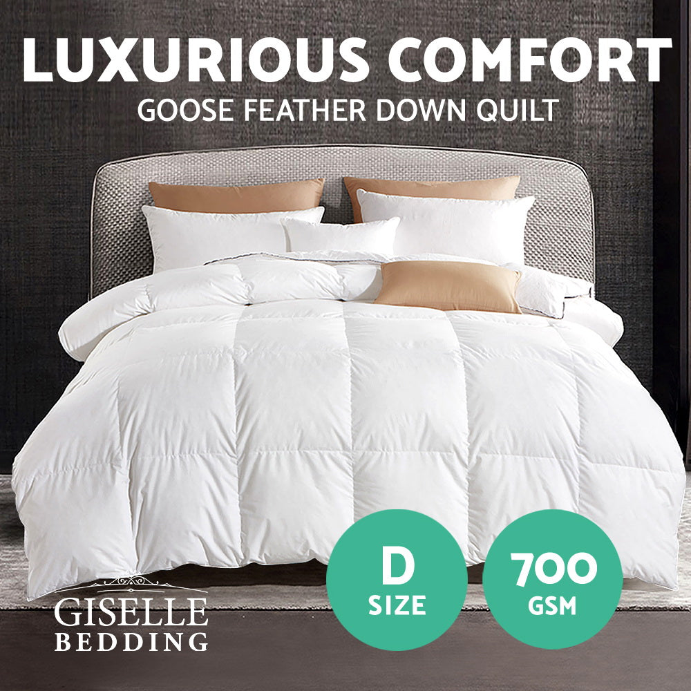 700GSM Goose Down Feather Quilt - Double