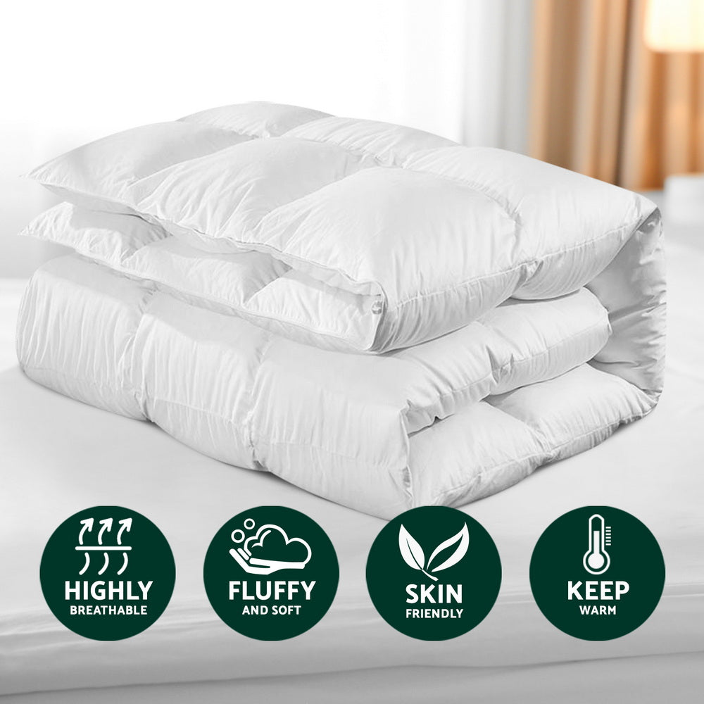 800GSM Goose Down Feather Quilt Winter Blanket Duvet Comforter - Single