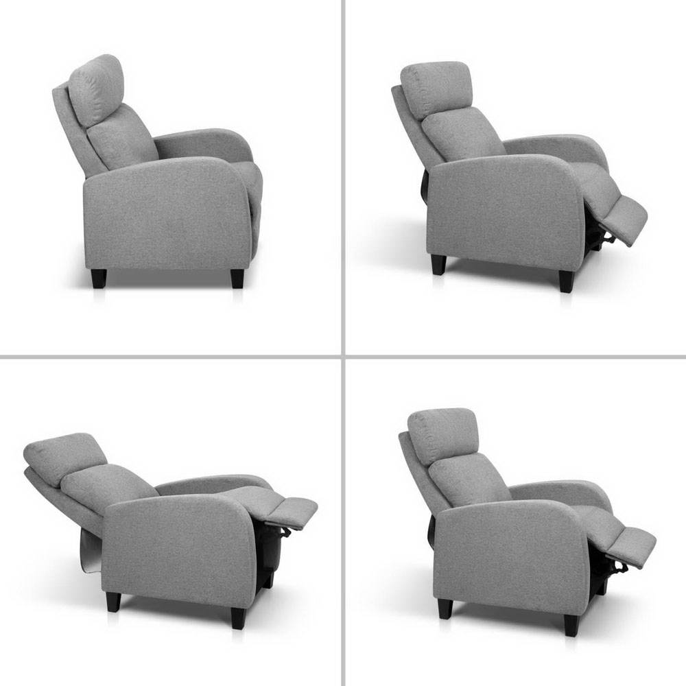 Sofa Recliner Fabric Reclining Armchair - Grey