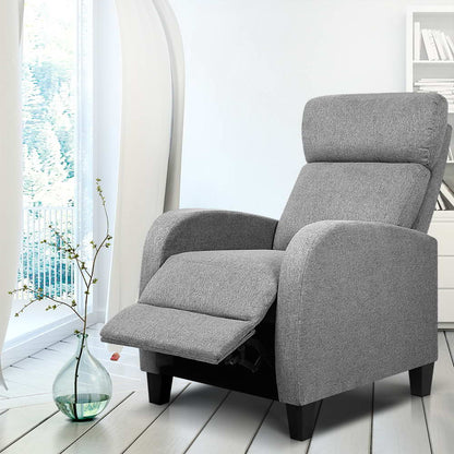 Sofa Recliner Fabric Reclining Armchair - Grey