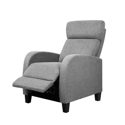 Sofa Recliner Fabric Reclining Armchair - Grey