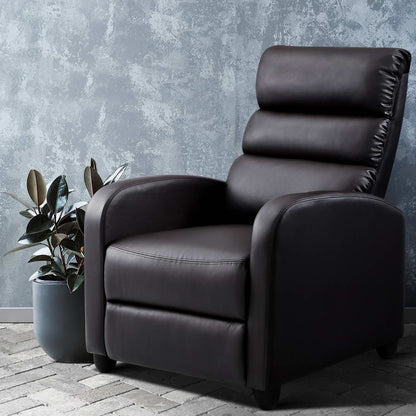 Bolivia Recliner Armchair - Brown Faux Leather