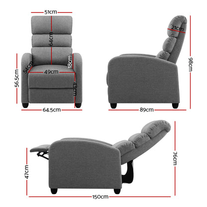 Bolivia Recliner Armchair - Grey