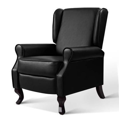 Domini Recliner Armchair - Black Faux Leather