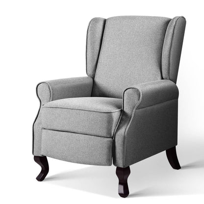 Domini Recliner Armchair - Grey Fabric