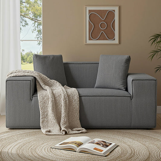 Loveseat 2-Seater Sofa - Grey