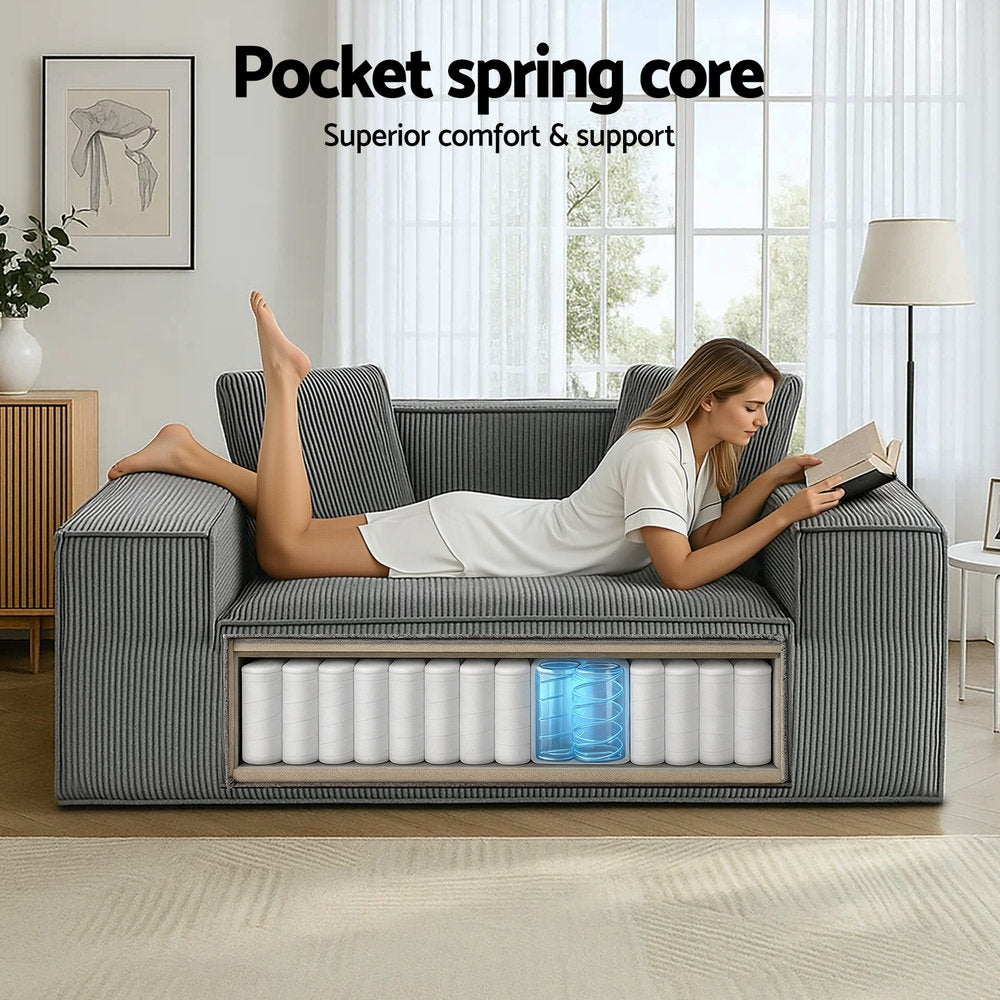 Loveseat 2-Seater Sofa - Grey