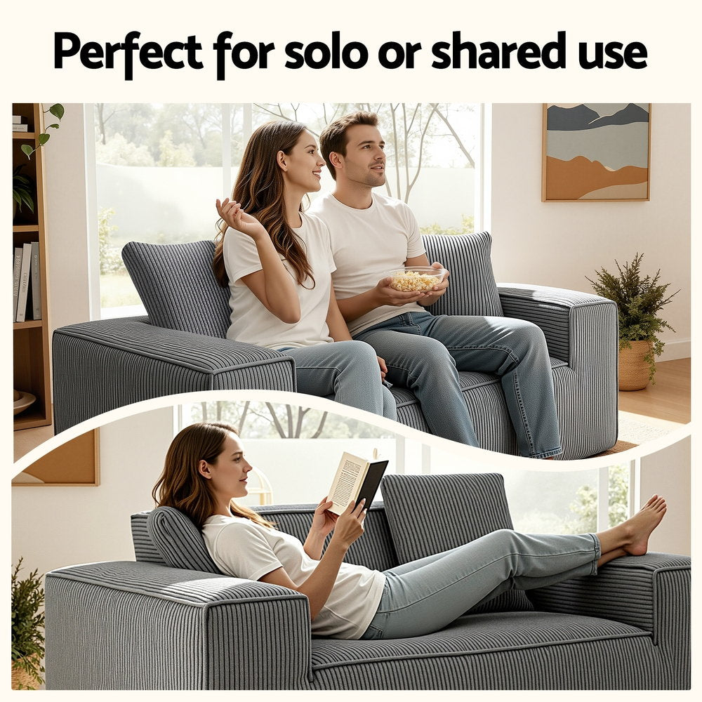 Loveseat 2-Seater Sofa - Grey