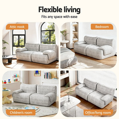 Love Seat 2-Seater Sofa Modular - Grey