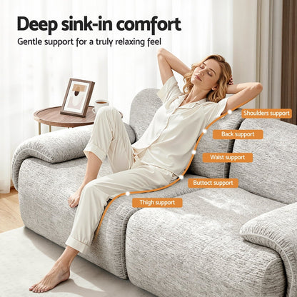 Love Seat 2-Seater Sofa Modular - Grey