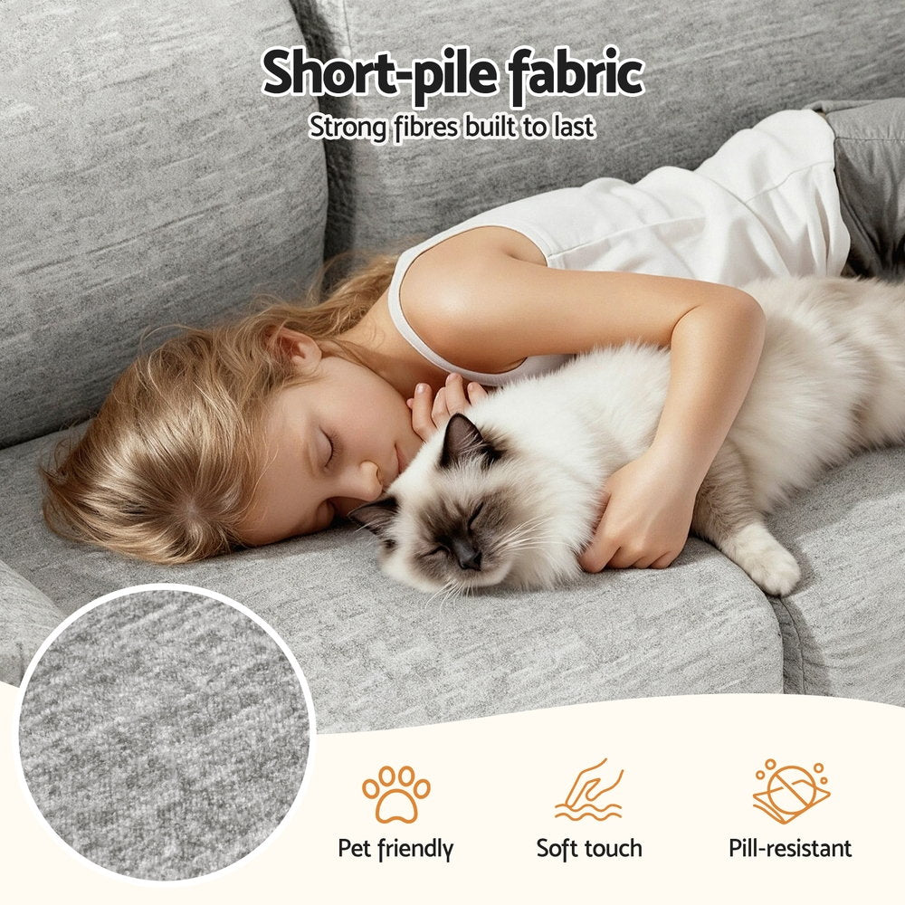 Love Seat 2-Seater Sofa Modular - Grey