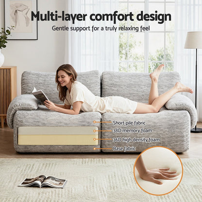 Love Seat 2-Seater Sofa Modular - Grey