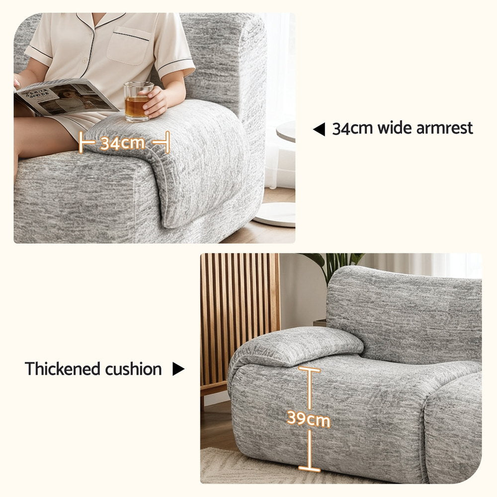 Love Seat 2-Seater Sofa Modular - Grey