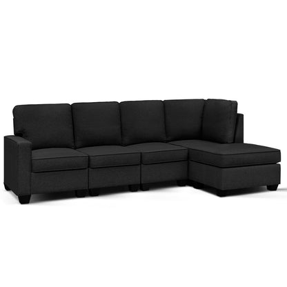 5-seater Modular Sofa Chaise Set - Dark Grey