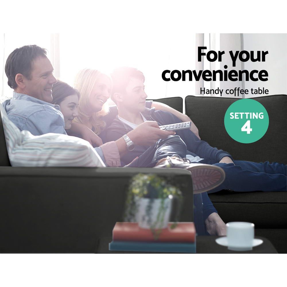 4-Seater Modular Sofa Chaise Set - Dark Grey