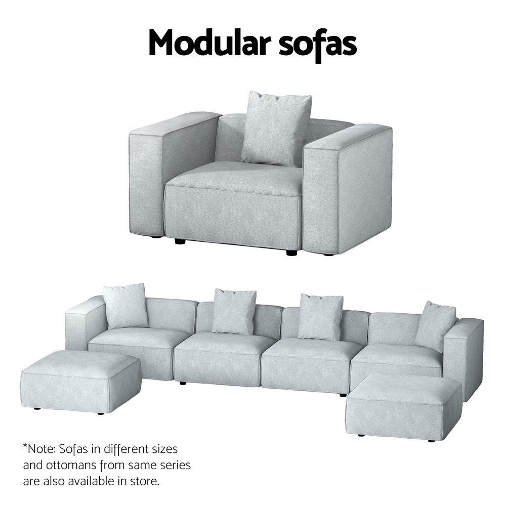 Alvin Modular Sofa Chaise Set 2-Seater - Grey