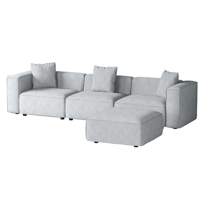 Alvin Modular Sofa Chaise Set 4-Seater - Grey