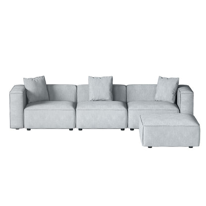 Alvin Modular Sofa Chaise Set 4-Seater - Grey