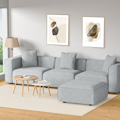Alvin Modular Sofa Chaise Set 4-Seater - Grey