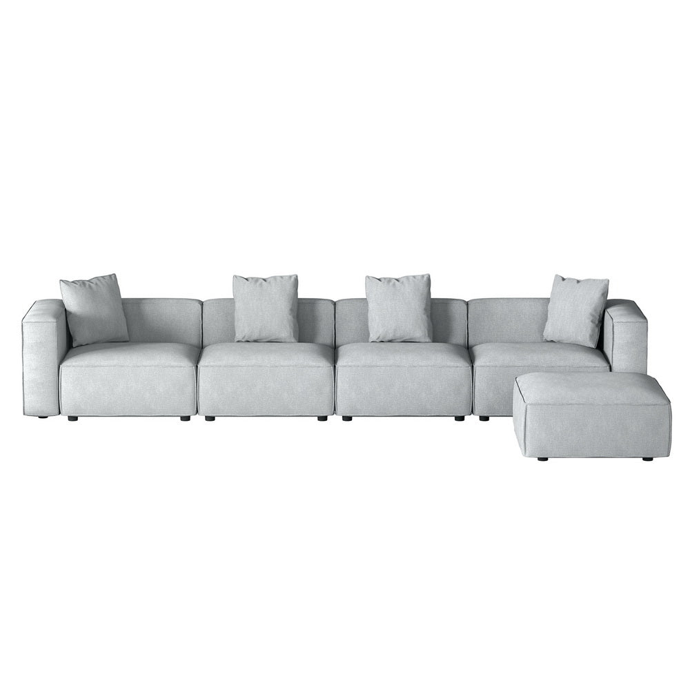 Alvin Modular Sofa Chaise Set 5-Seater - Grey