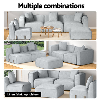 Alvin Modular Sofa Chaise Set 5-Seater - Grey
